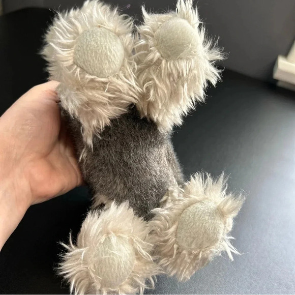 Battat Pucci Plush 10” Schnauzer Puppy Dog Gray White With Pink Ear‎ Bow - Picture 5 of 12